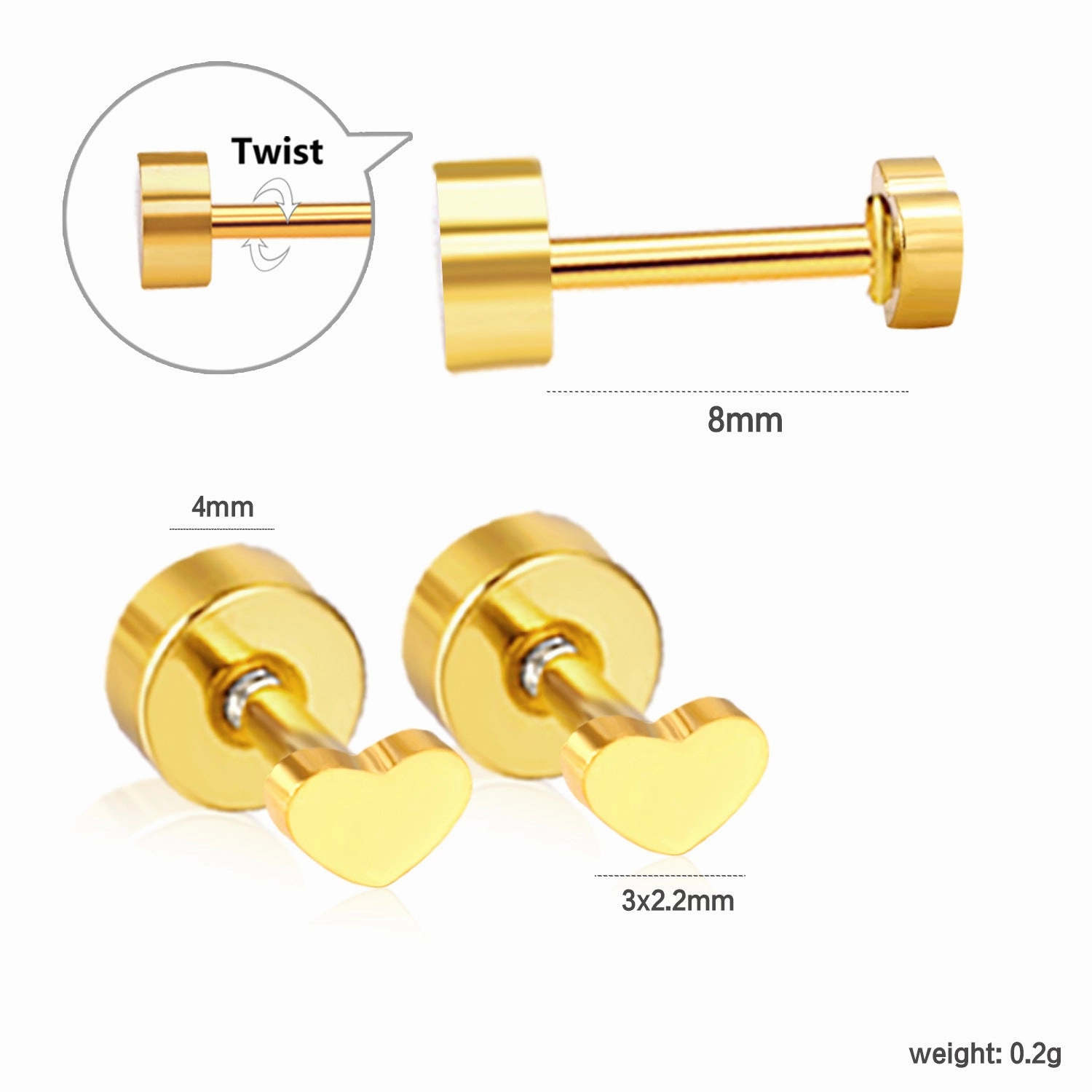 Wholesale Screw Plug Cute Rabbit Bow Rainbow Ice Cream Stainless Steel Girls Earrings