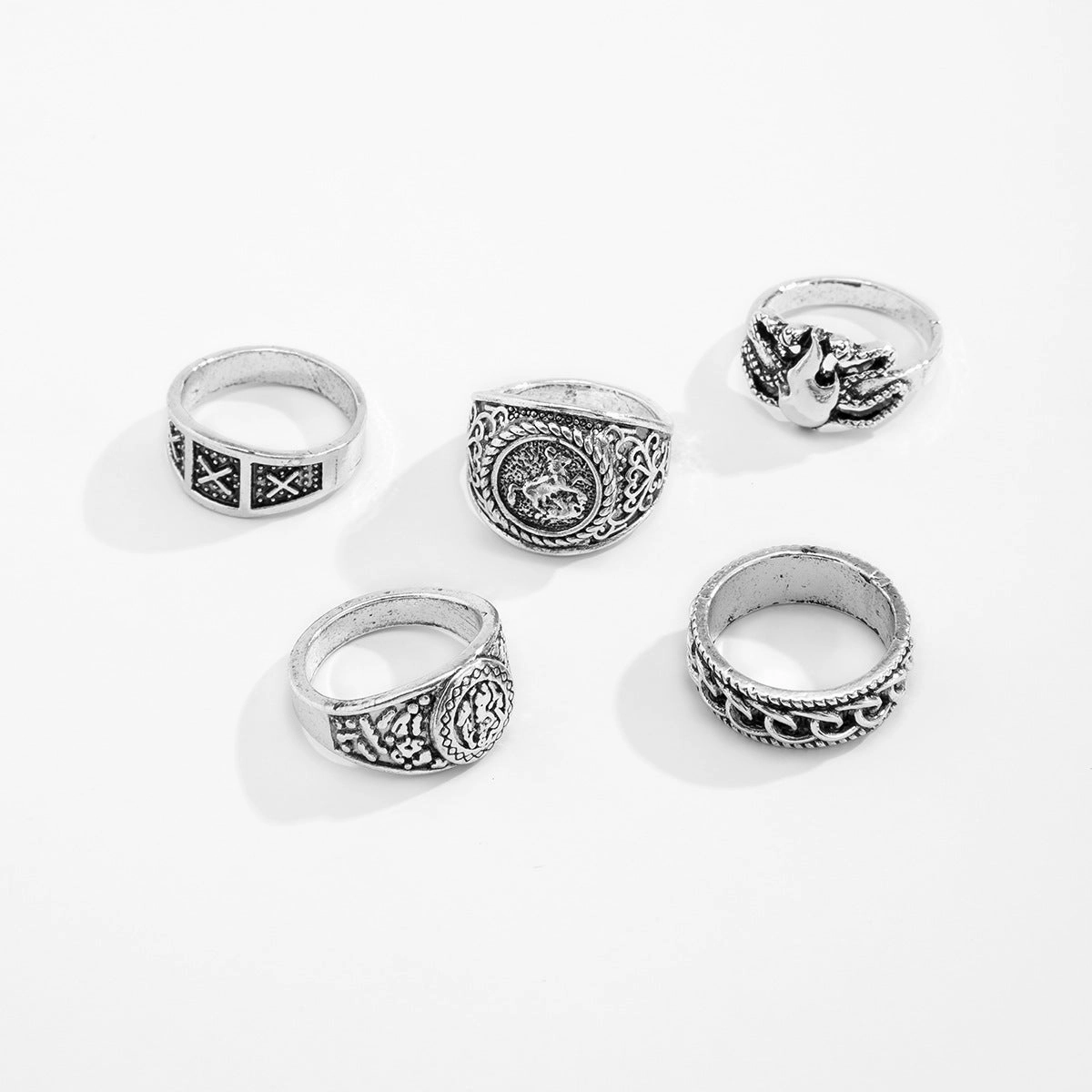 Wholesale Set of 6 Men's Alloy Rings