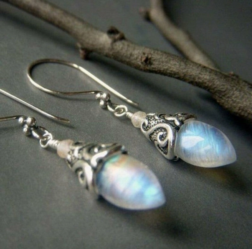 Wholesale Set with Sea Blue Topaz Rotating Water Drop Pear Shaped Earrings
