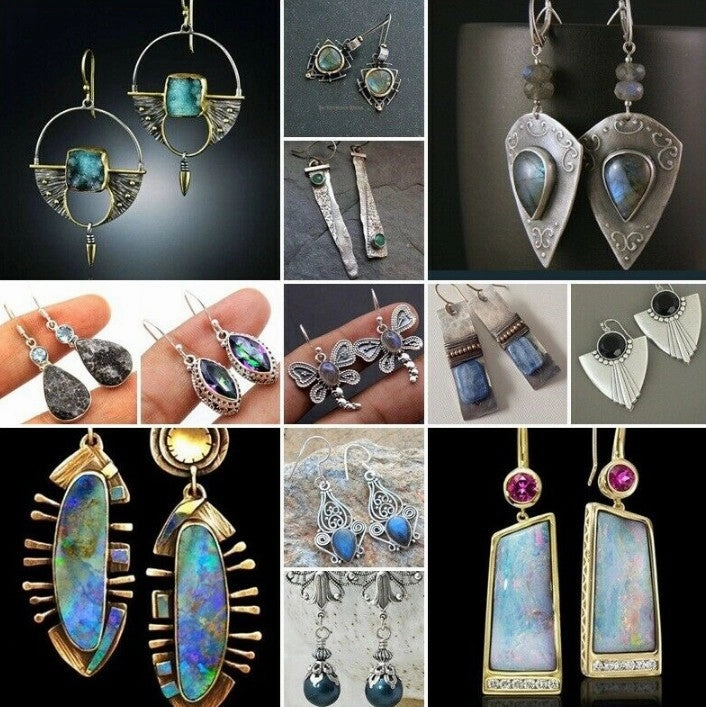 Wholesale Set with Sea Blue Topaz Rotating Water Drop Pear Shaped Earrings