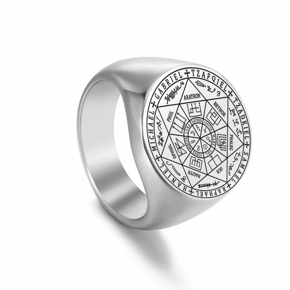 Wholesale Seven-pointed star titanium steel men's ring star ring