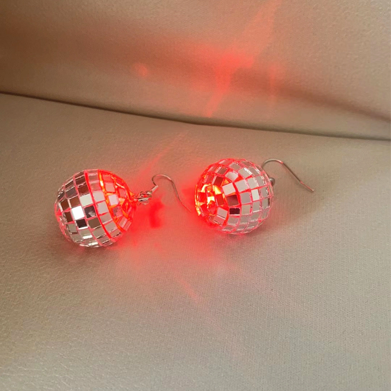 Wholesale Shaking Glowing Vintage Mirror Glass Ball Earrings