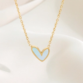 Wholesale Shell Love Titanium Steel Irregular Necklace Clavicle Chain