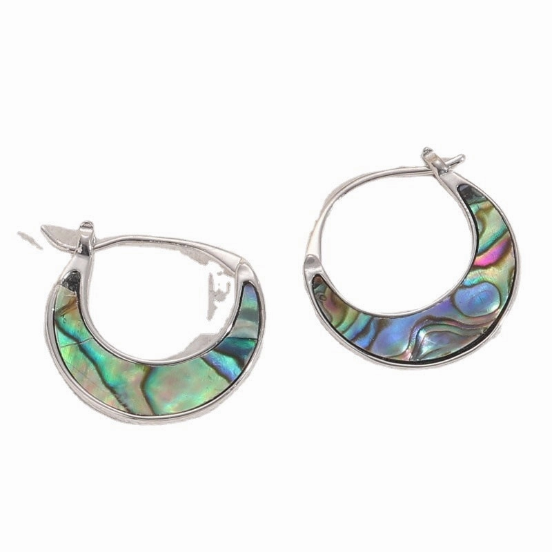 Wholesale Shell Moon Simple Copper Plated 14K Real Gold Earrings