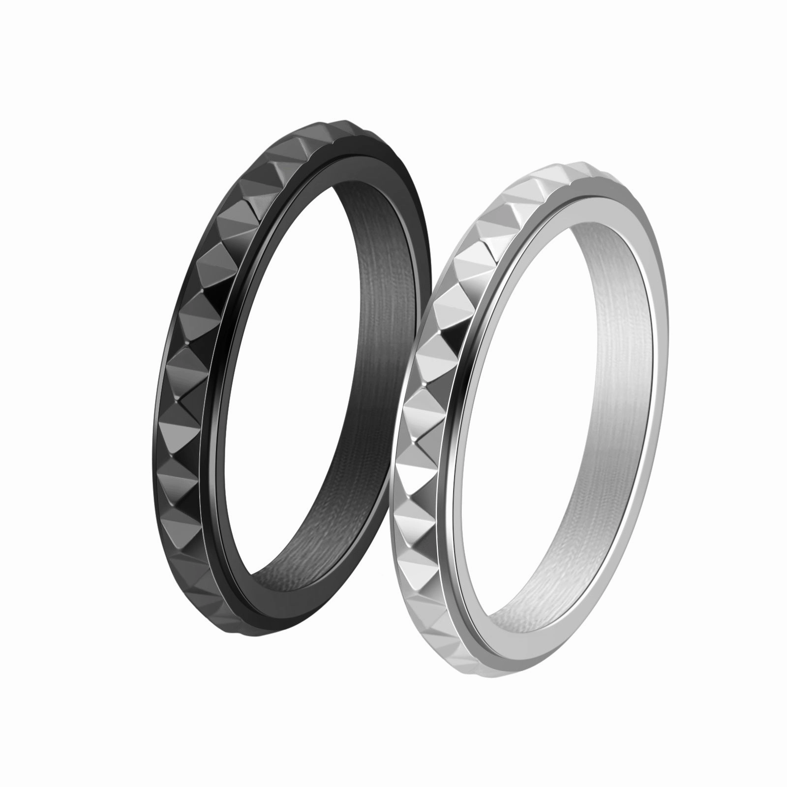 Wholesale Side Pyramid Rotatable Rings