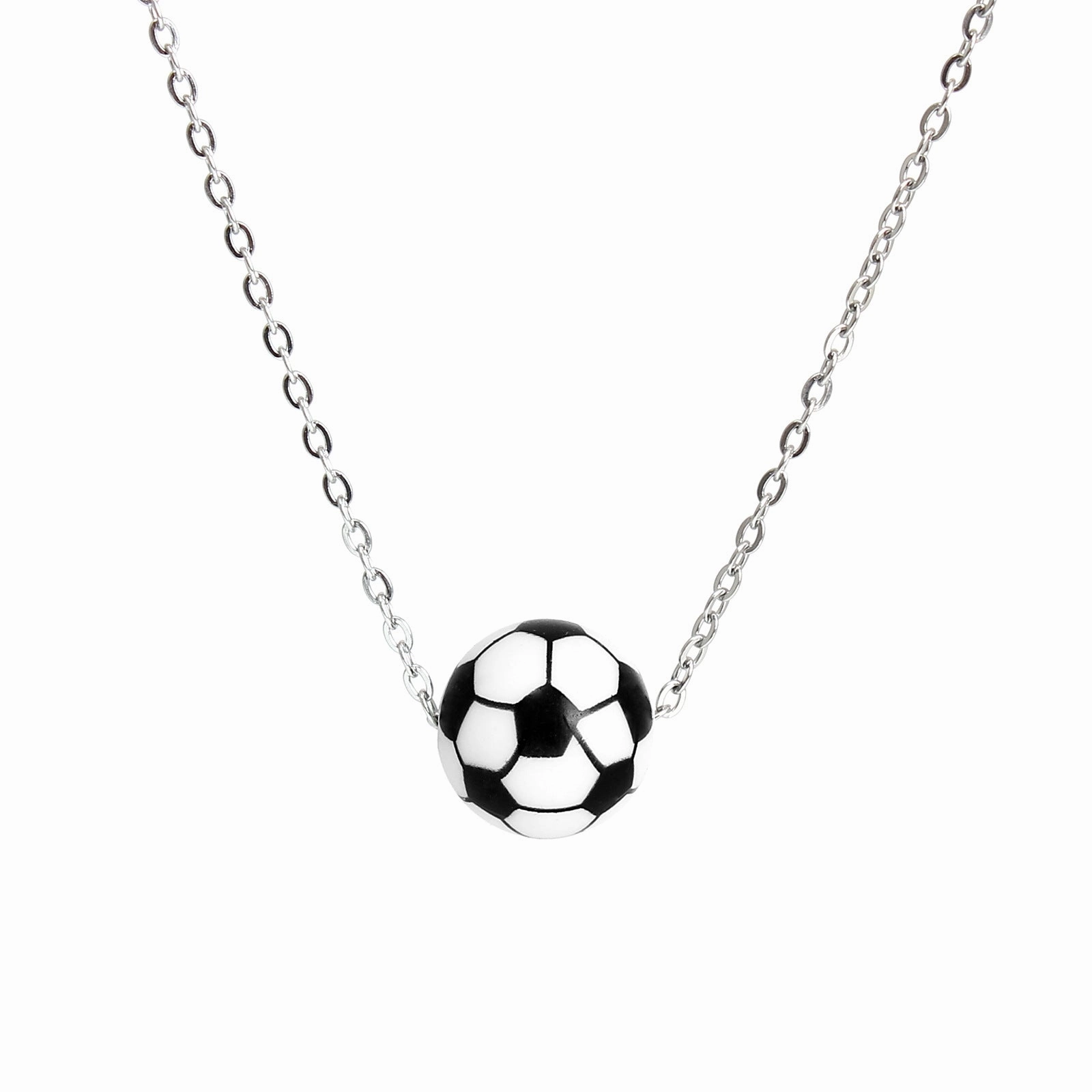 Wholesale Silicone Basketball Pendant Stainless Steel Necklaces