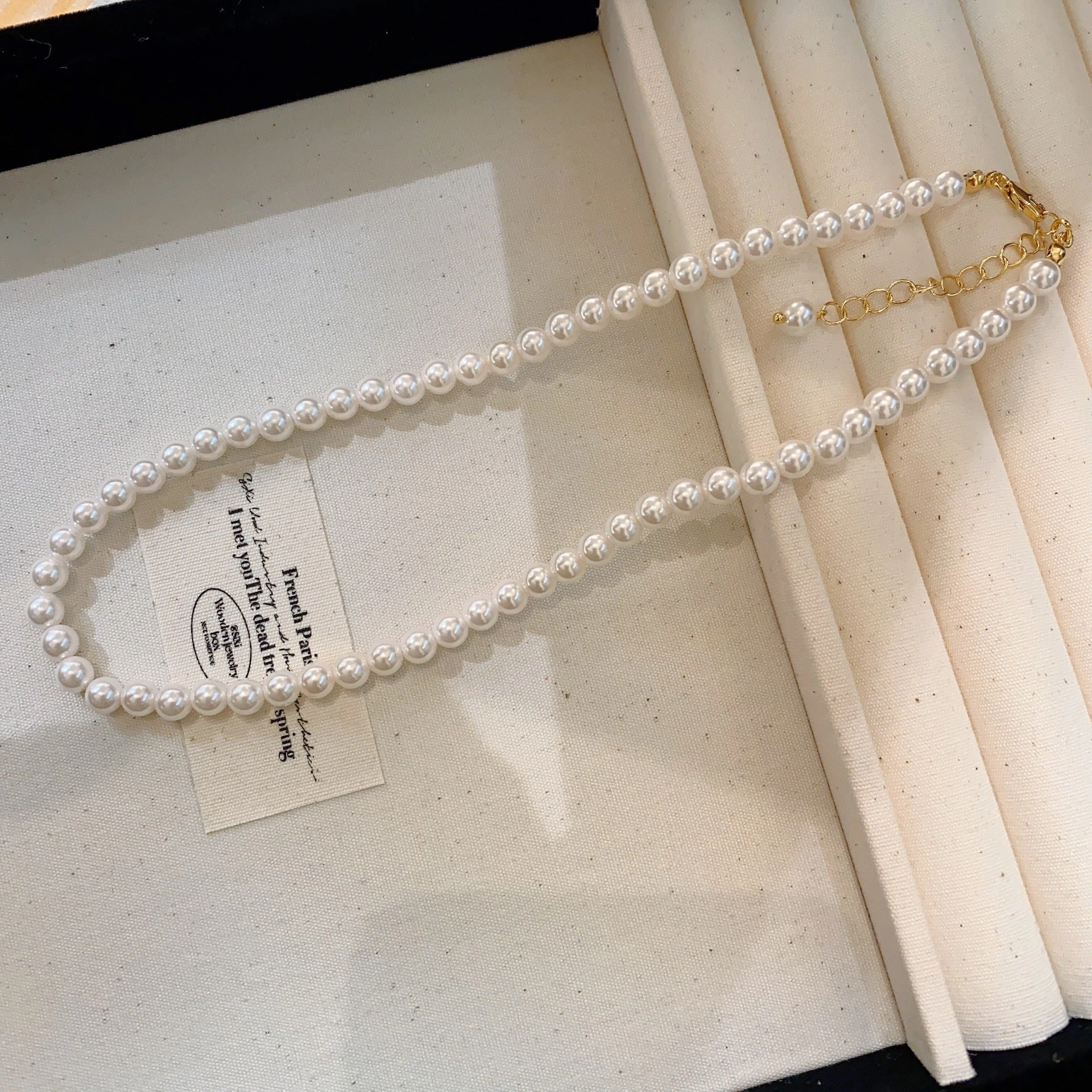 Wholesale Silver Grey Round Pearl Sweater Necklace