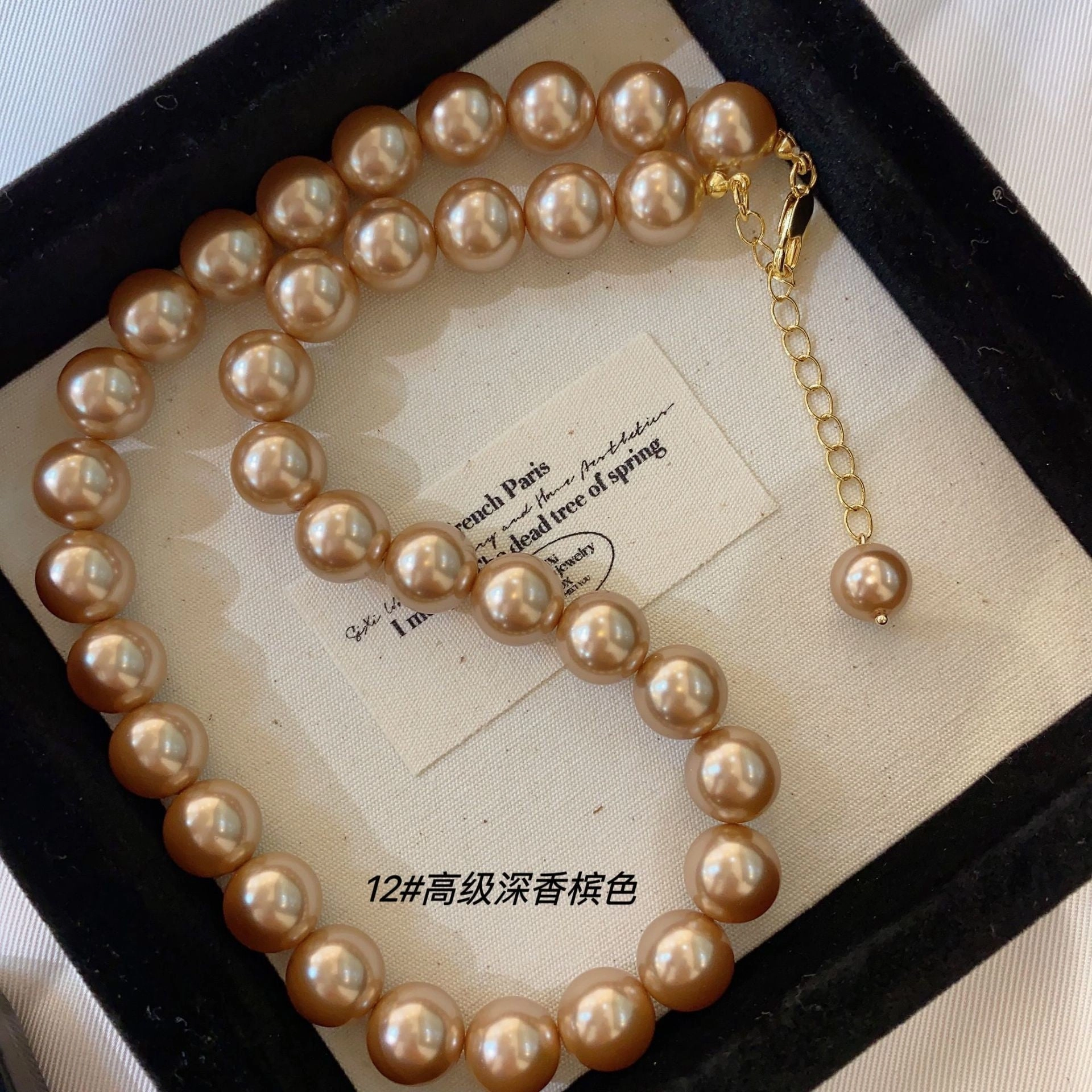 Wholesale Silver Grey Round Pearl Sweater Necklace