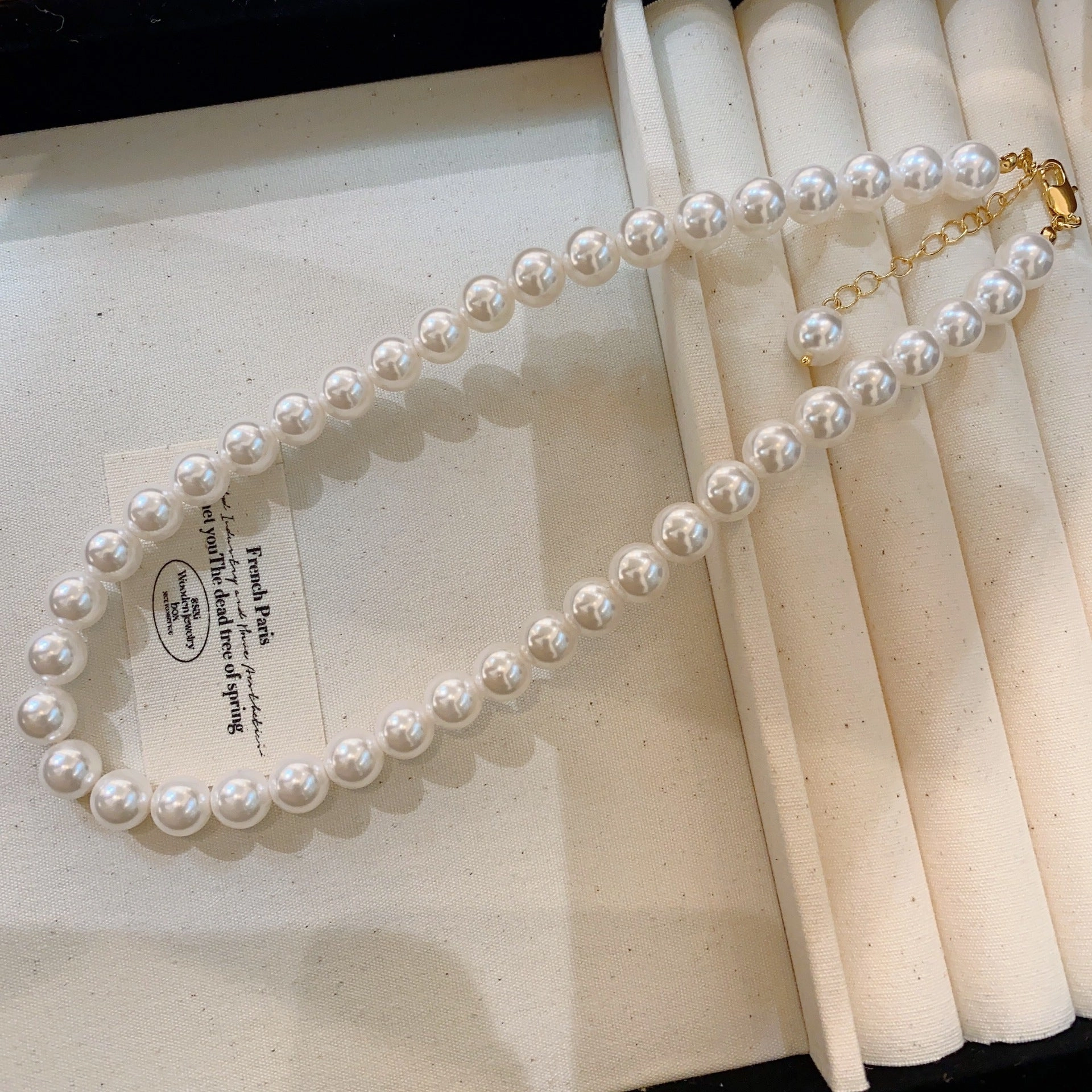 Wholesale Silver Grey Round Pearl Sweater Necklace