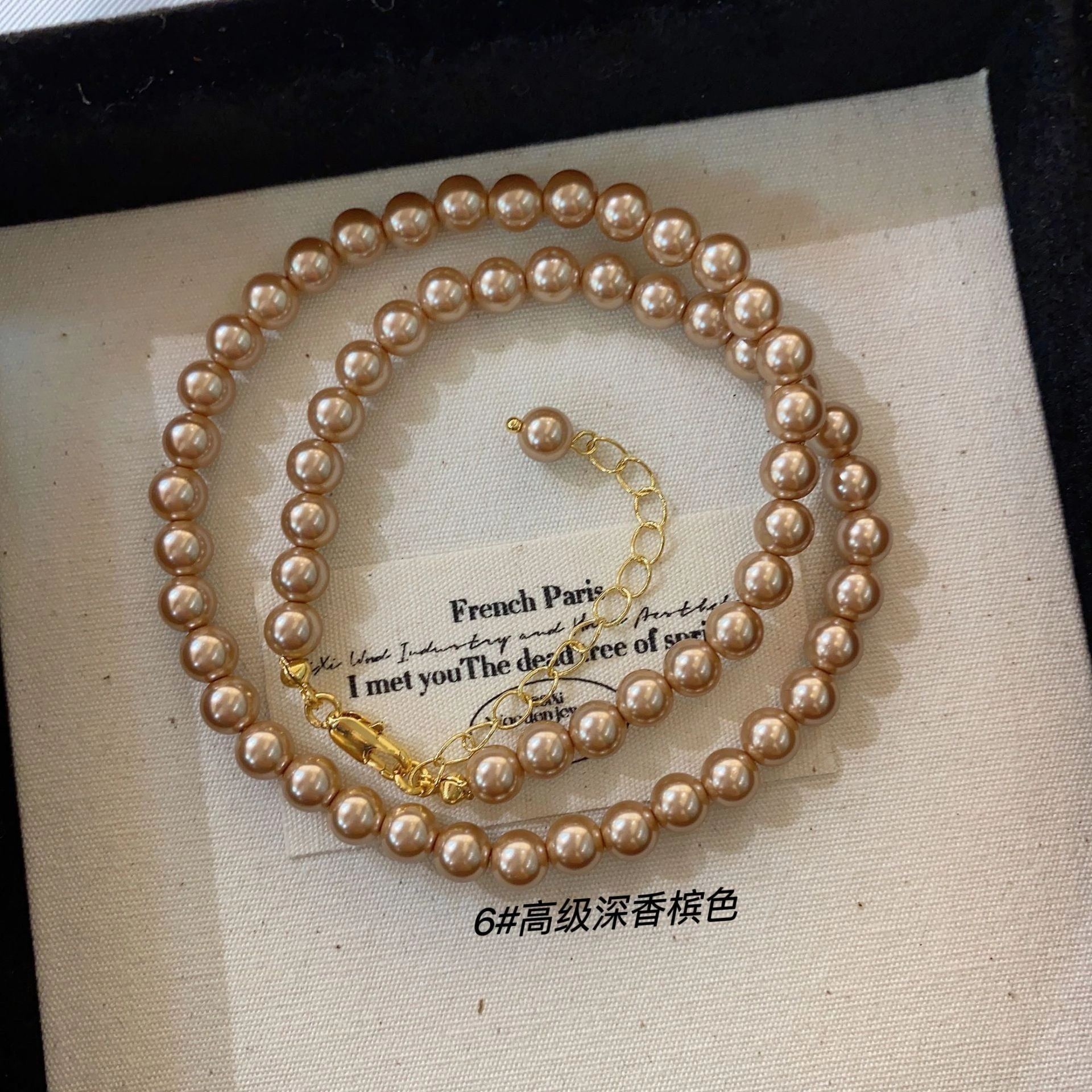 Wholesale Silver Grey Round Pearl Sweater Necklace