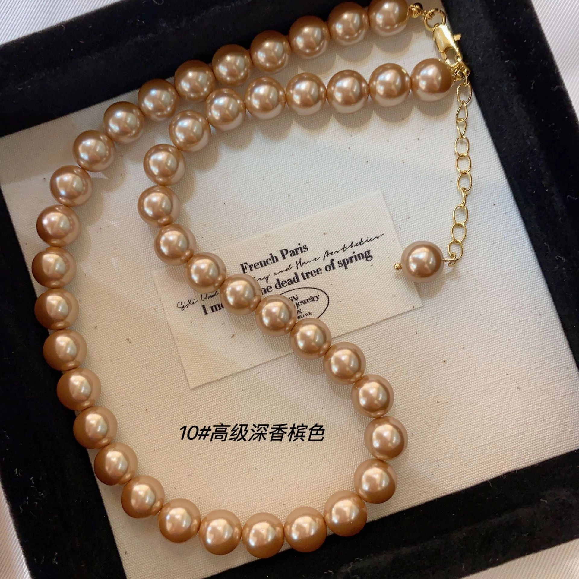 Wholesale Silver Grey Round Pearl Sweater Necklace