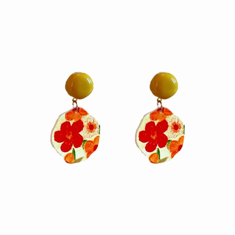 Wholesale Silver Needle Acrylic Irregular Flower Earrings
