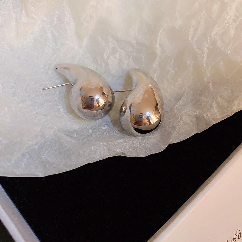 Wholesale Silver Needle Water Drop Simple Fashion Earrings Necklace Set