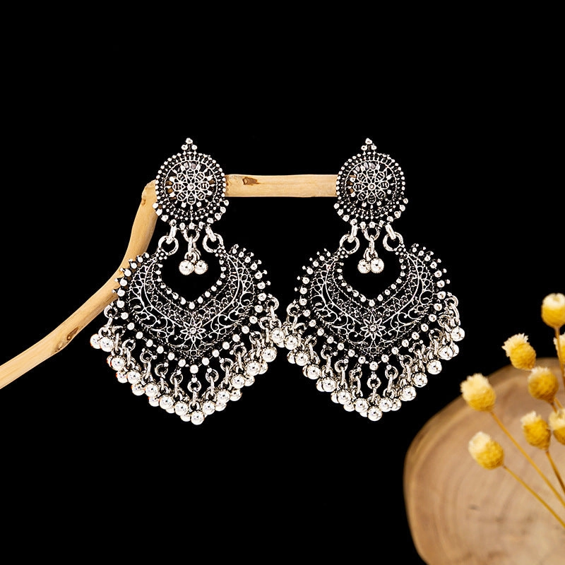 Wholesale Silver Pin Hollow Crystal Alloy Earrings