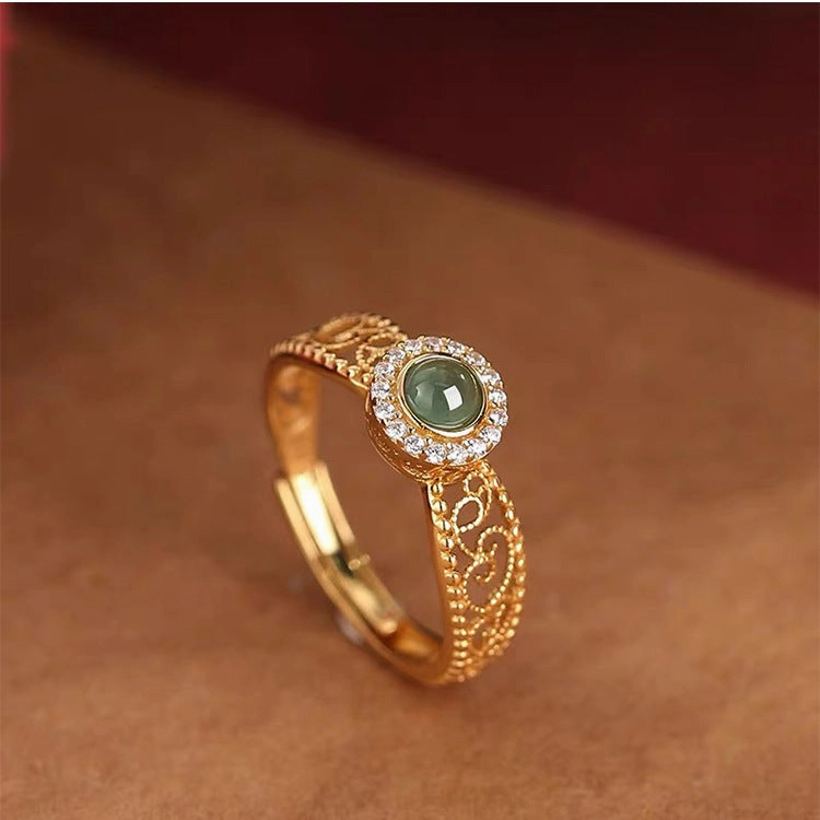 Wholesale Silver-plated Chalcedony Ring