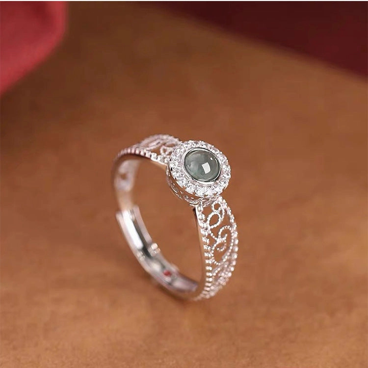 Wholesale Silver-plated Chalcedony Ring