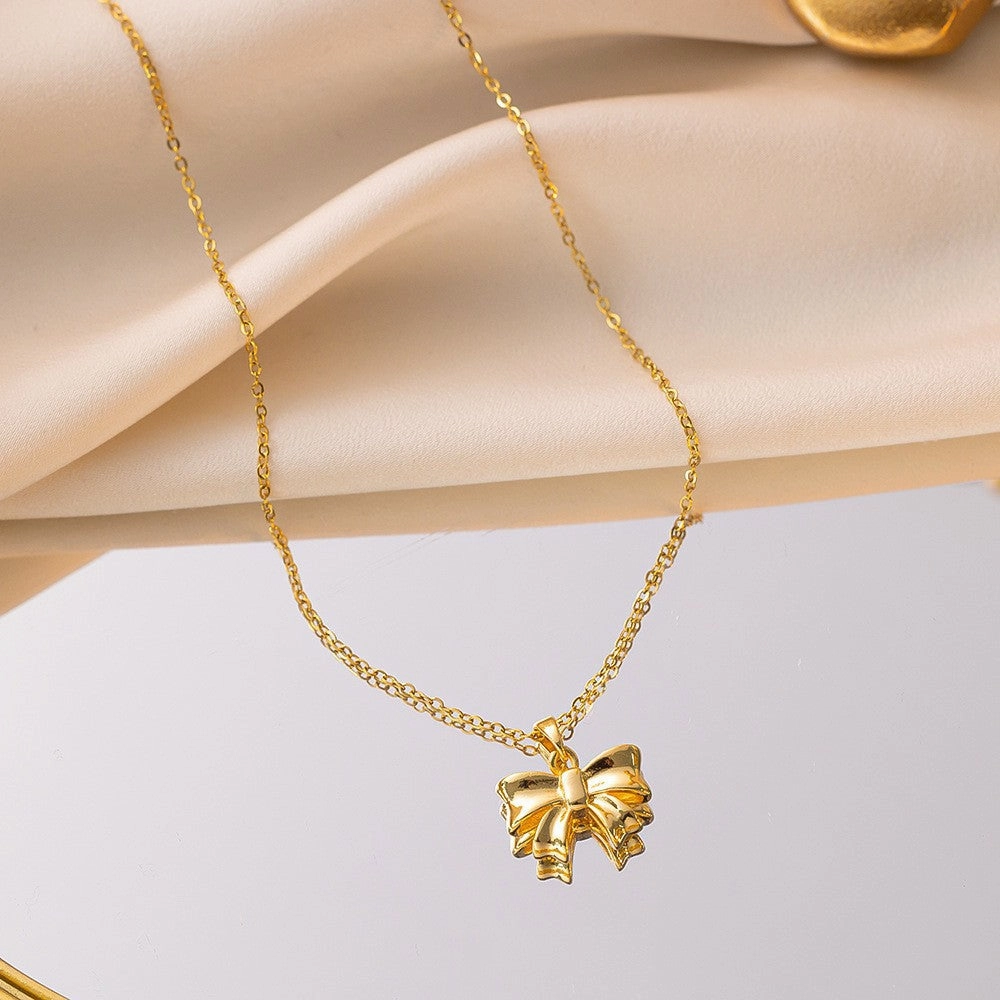 Wholesale Simple and Color Preserving Titanium Steel Women's Versatile Niche High End Exquisite Light Luxury Versatile Simple Necklace