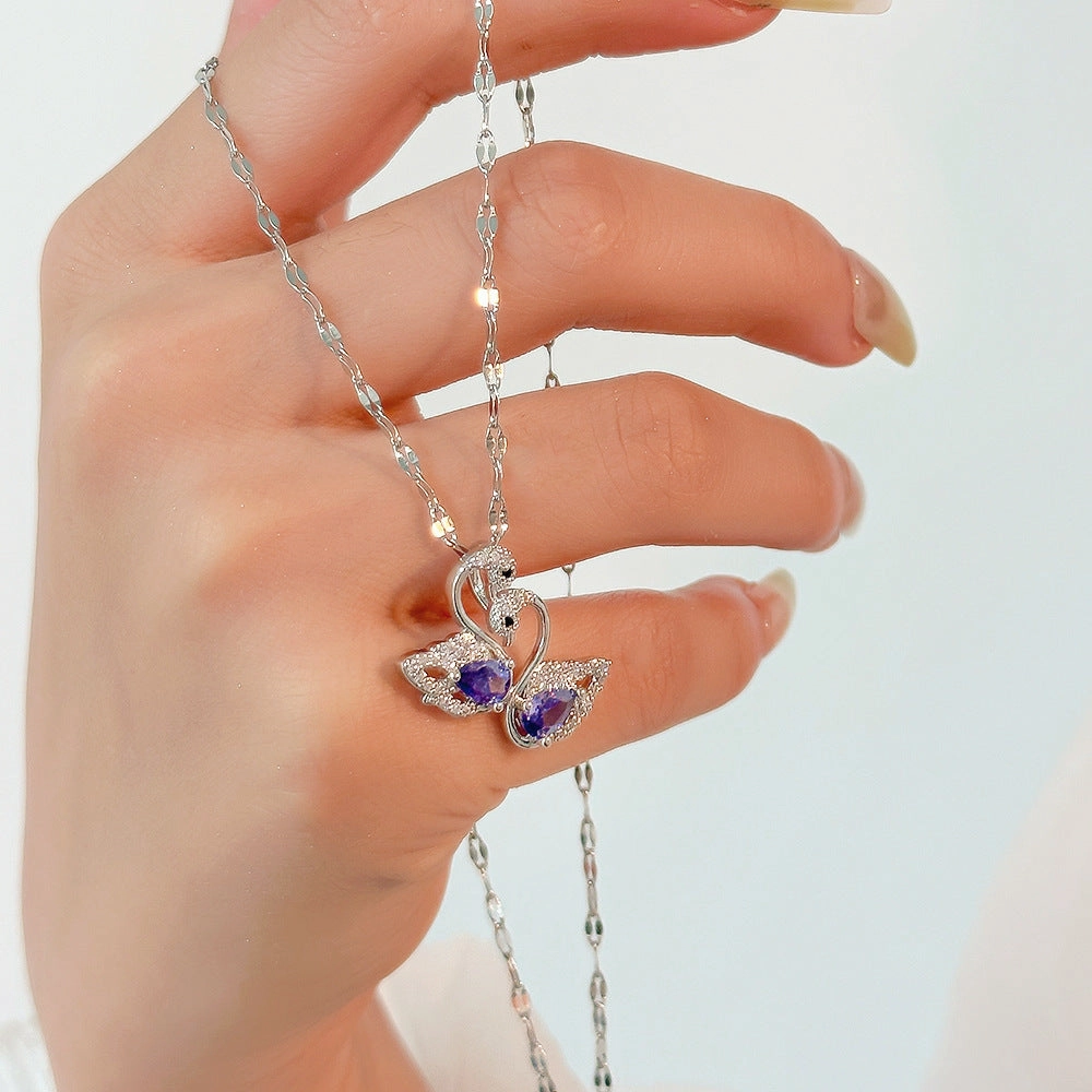 Wholesale Simple and Color Preserving Titanium Steel Women's Versatile Niche High End Exquisite Light Luxury Versatile Simple Necklace