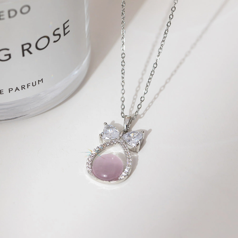 Wholesale Simple and Color Preserving Titanium Steel Women's Versatile Niche High End Exquisite Light Luxury Versatile Simple Necklace