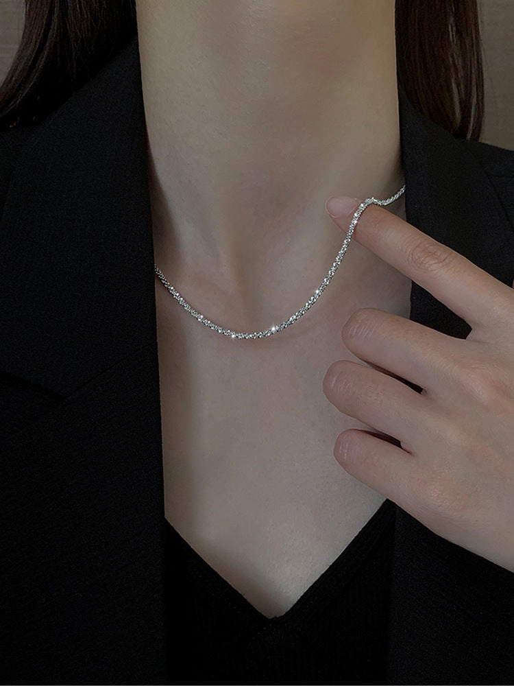 Wholesale Simple and Color Preserving Titanium Steel Women's Versatile Niche High End Exquisite Light Luxury Versatile Simple Necklace