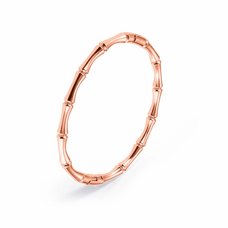 Wholesale Simple and Elegant Style Gold Bamboo Solid Stainless Steel Bracelet
