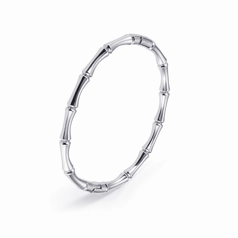 Wholesale Simple and Elegant Style Gold Bamboo Solid Stainless Steel Bracelet