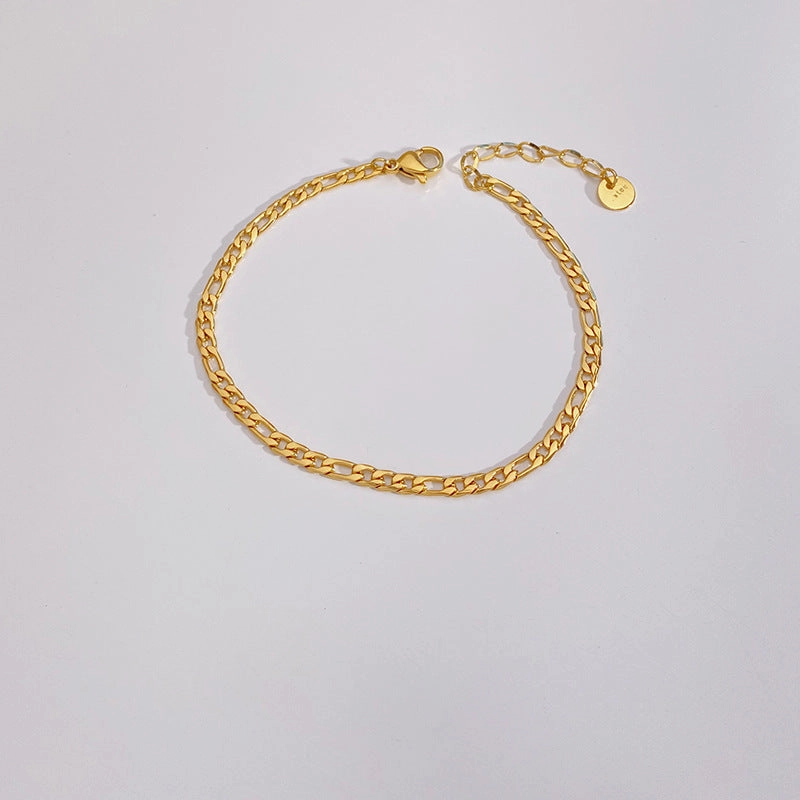 Wholesale Simple and Exquisite Plain Chain Flat Snake Chain Paper Clips Stainless Steel Bracelet