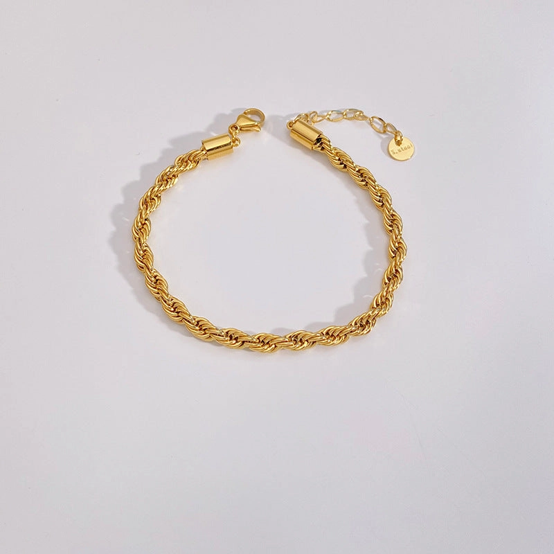 Wholesale Simple and Exquisite Plain Chain Flat Snake Chain Paper Clips Stainless Steel Bracelet