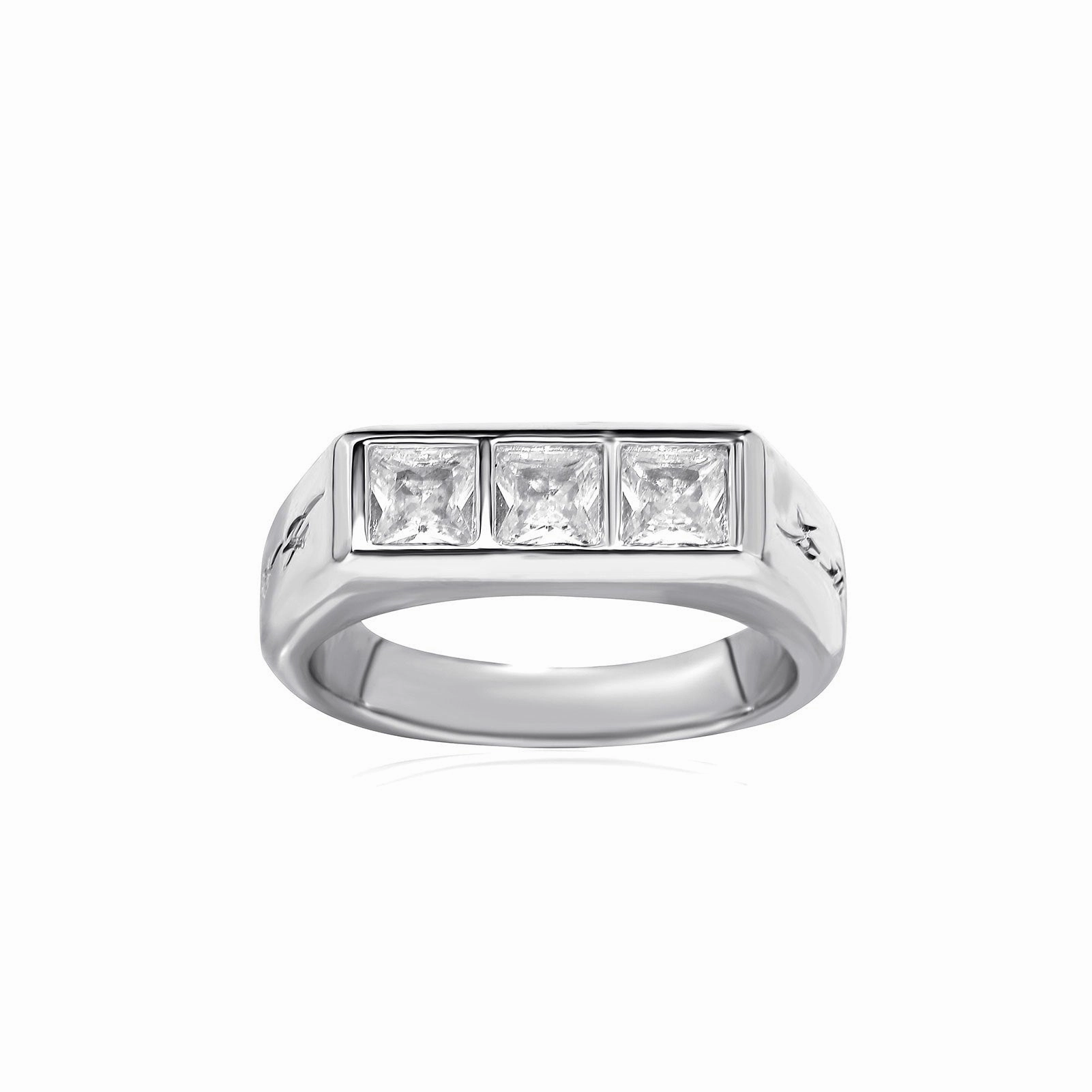 Wholesale Simple copper inlaid zircon personalized high-grade texture sugar cube diamond ring