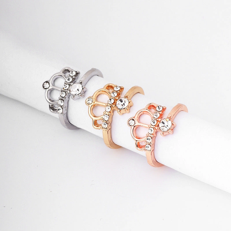 Wholesale Simple crown imitation silver ring jewelry accessories