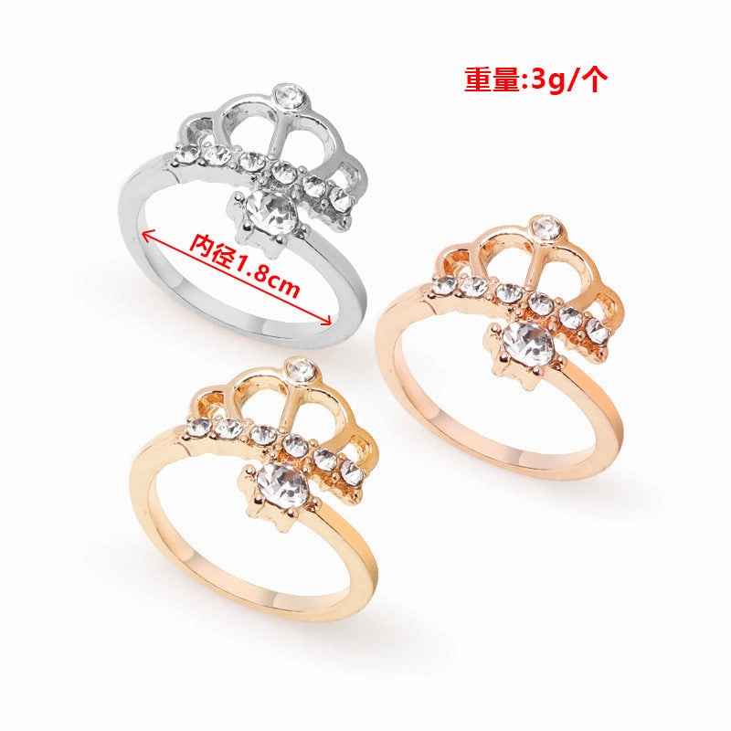 Wholesale Simple crown imitation silver ring jewelry accessories