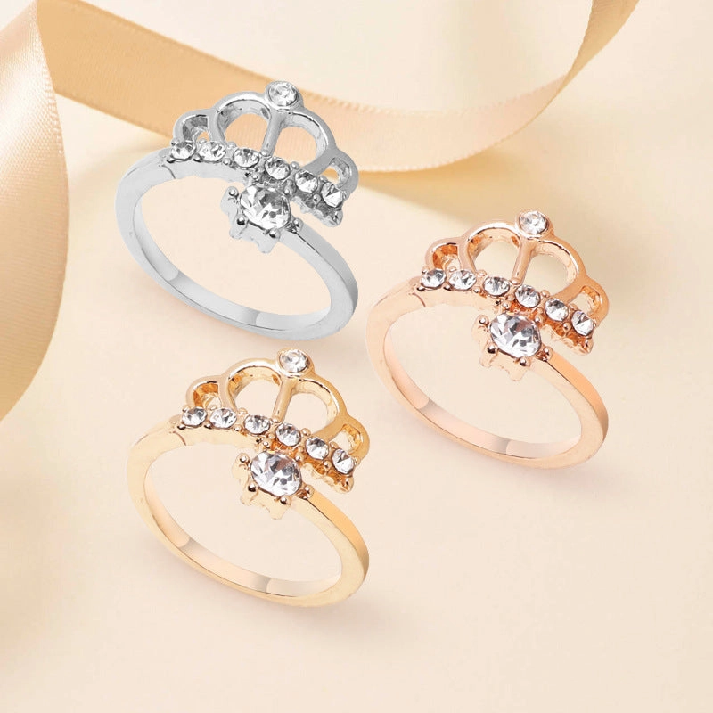 Wholesale Simple crown imitation silver ring jewelry accessories