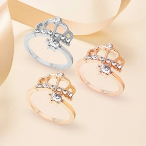 Wholesale Simple crown imitation silver ring jewelry accessories