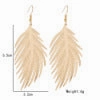 Wholesale Simple Earrings Metal Feather Frosted Leaf Pattern Earrings