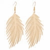 Wholesale Simple Earrings Metal Feather Frosted Leaf Pattern Earrings