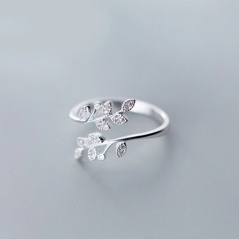 Wholesale Simple Fashion Open Adjustable Leaf Ring