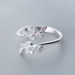 Wholesale Simple Fashion Open Adjustable Leaf Ring