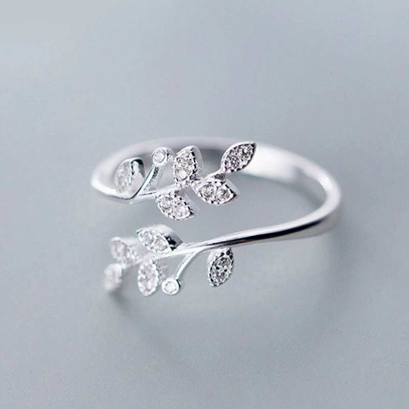 Wholesale Simple Fashion Open Adjustable Leaf Ring