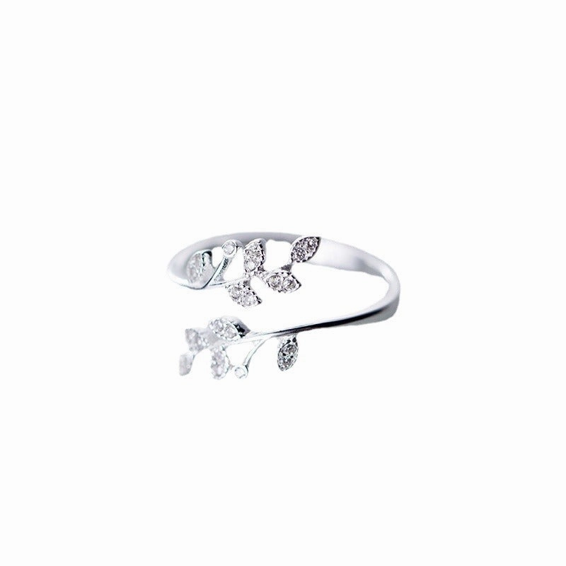 Wholesale Simple Fashion Open Adjustable Leaf Ring