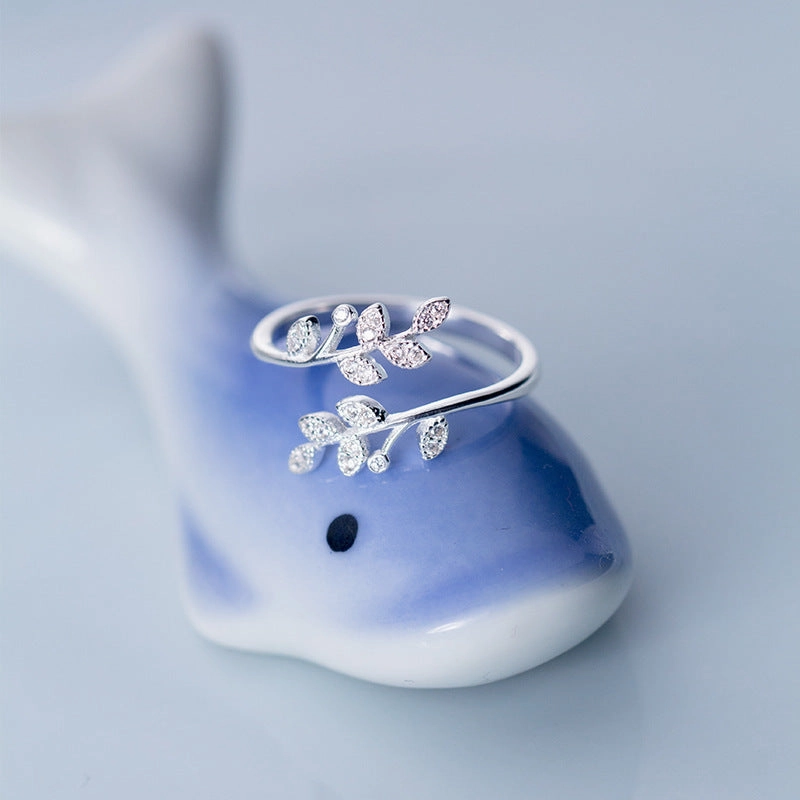 Wholesale Simple Fashion Open Adjustable Leaf Ring
