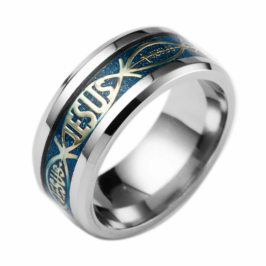 Wholesale Simple Fashion Printed Letters Titanium Steel Ring