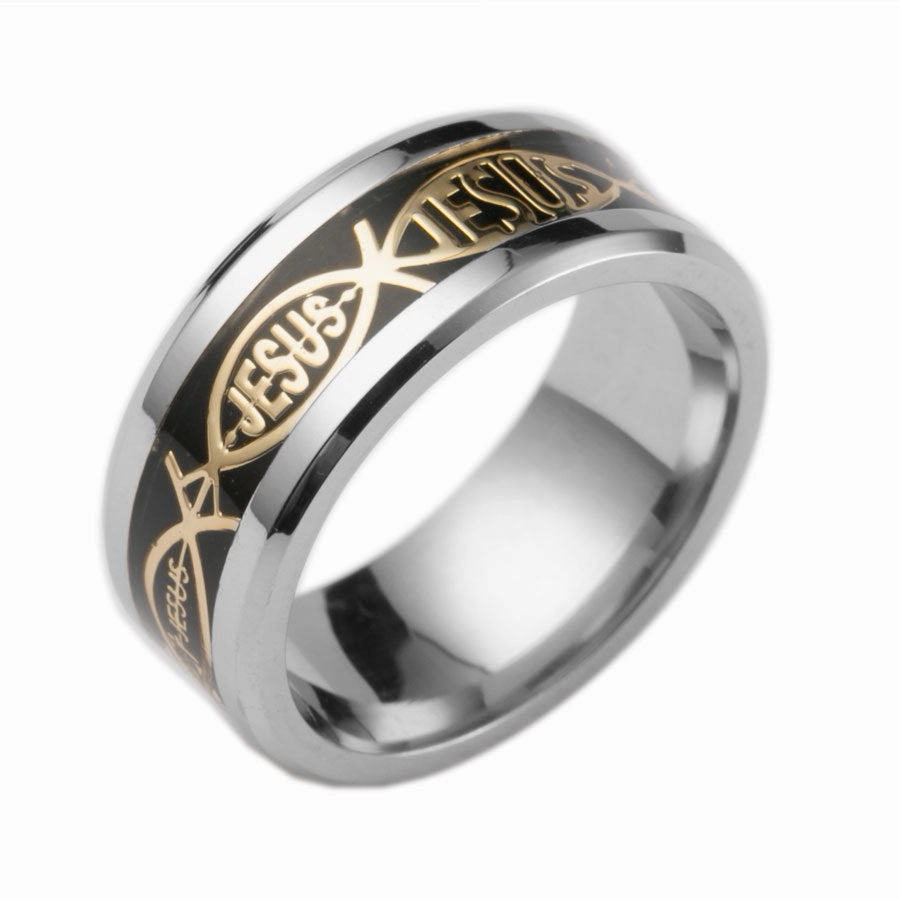 Wholesale Simple Fashion Printed Letters Titanium Steel Ring