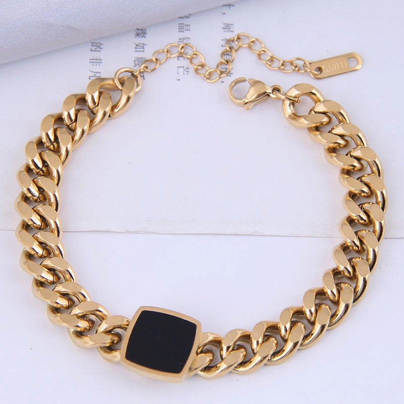 Wholesale Simple Four Square Titanium Steel Bracelet