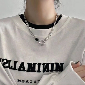 Wholesale Simple handsome men's hip-hop neutral style clavicle chain