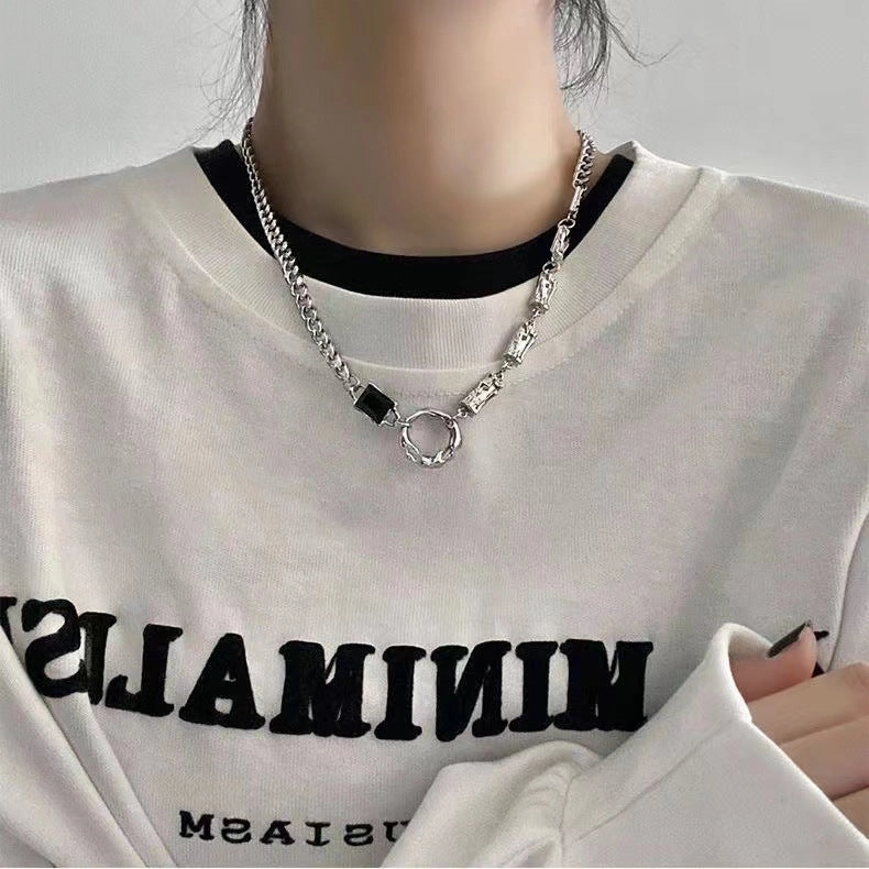 Wholesale Simple handsome men's hip-hop neutral style clavicle chain