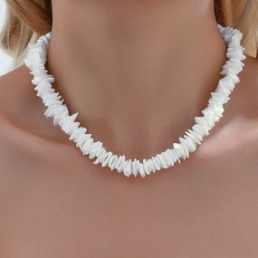 Wholesale Simple Irregular Personality Natural Pearl Shell Collarbone Chain Versatile Necklaces