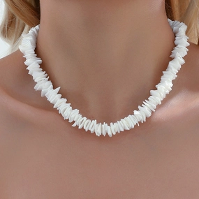 Wholesale Simple Irregular Personality Natural Pearl Shell Collarbone Chain Versatile Necklaces