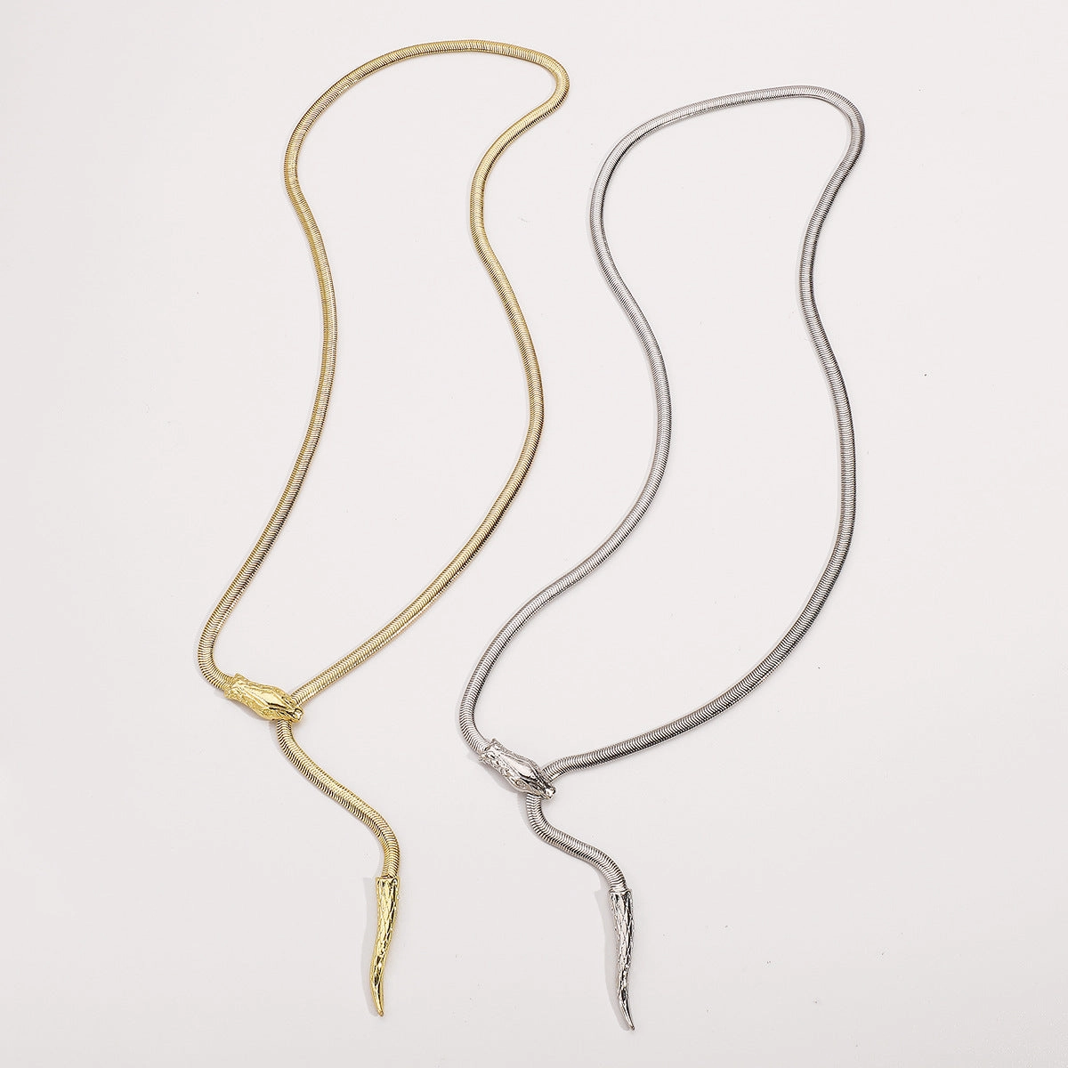 Wholesale Simple Long Snake Bone Chain Pull-out Necklace