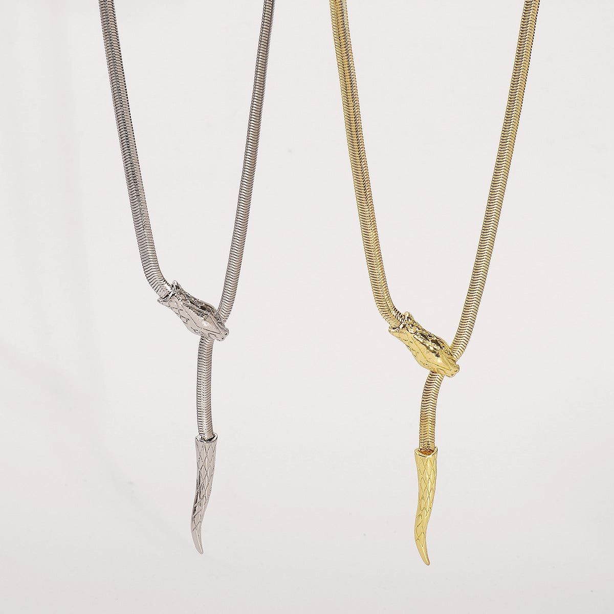 Wholesale Simple Long Snake Bone Chain Pull-out Necklace