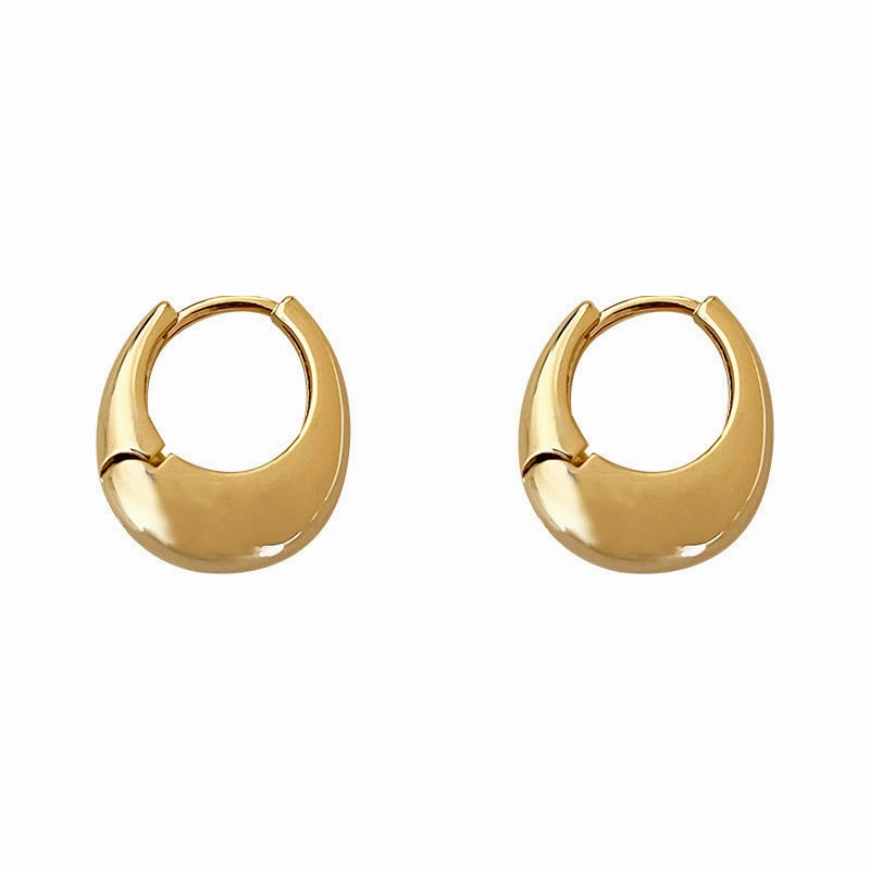 Wholesale Simple oval silver needle earrings